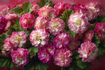 Obraz premium Pink Flowers in a Vase - Delightful Spring Bouquet
