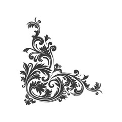 Ornate Floral Corner Design Element