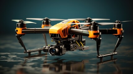 Cutting-Edge Drone with Camera for Aerial Photography on Clear Background