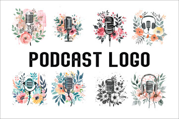 Microphone Clipart Graphic for Podcast, Recording Studio