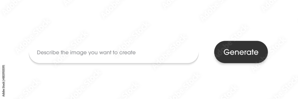 Aufkleber Generative AI bar. Input prompt as commands for create. White generate bar, Flat design. Machine learning technology concept. Vector illustration design for UX UI and App.