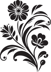 Flower Decoration Elements Silhouette Vector Design