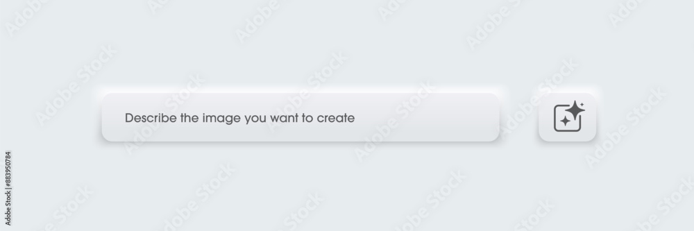 Aufkleber Generative AI bar. Input prompt as commands for create. White generate bar. Artificial intelligence and Machine learning technology concept. Vector illustration design for UX UI and App.