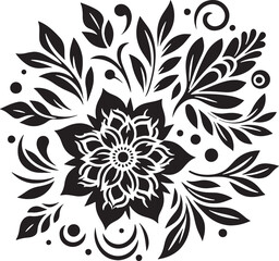 Flower Decoration Elements Silhouette Vector Design