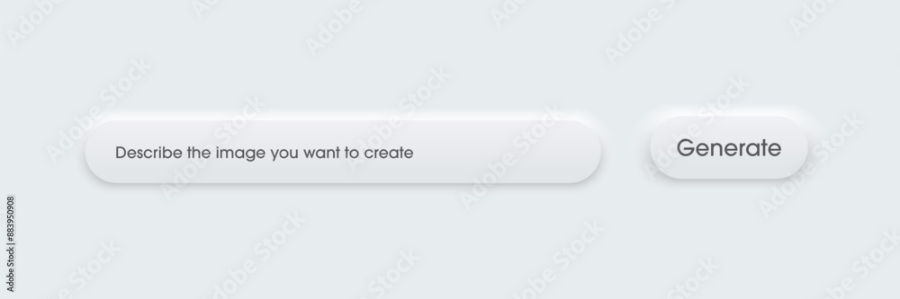 Aufkleber Generative AI bar. Input prompt as commands for create. White generate bar. Artificial intelligence and Machine learning technology concept. Vector illustration design for UX UI and App.
