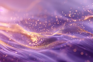Obraz premium Purple and golden backdrop glittering sparks with blur effect. Festive twinkle glitters background, Design of albums, notebooks, banners, postcards, posters