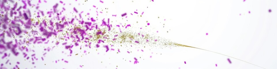 Obraz premium Purple and golden backdrop glittering sparks with blur effect. Festive twinkle glitters background, Design of albums, notebooks, banners, postcards, posters