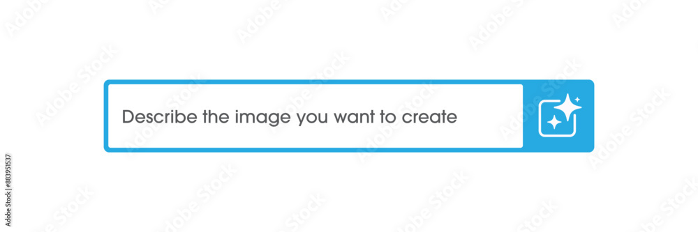 Poster Generative AI bar. Input prompt as commands for create. White generate bar, Flat design. Machine learning technology concept. Vector illustration design for UX UI and App.