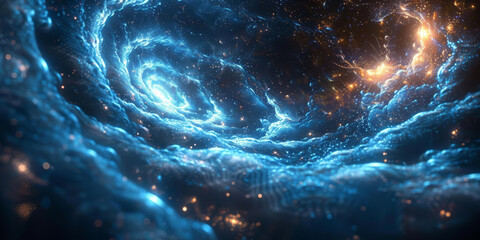 抽象的な青い光線