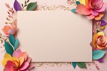Pink floral frame with roses and butterflies perfect for valentine's day cards and weeding celebrations