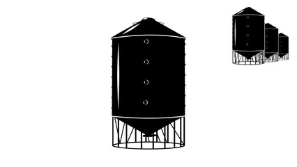 Silo emblem, black isolated silhouette © OMIA