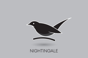 nightingale logo design, nightingale silhouette logo, nightingale icon.