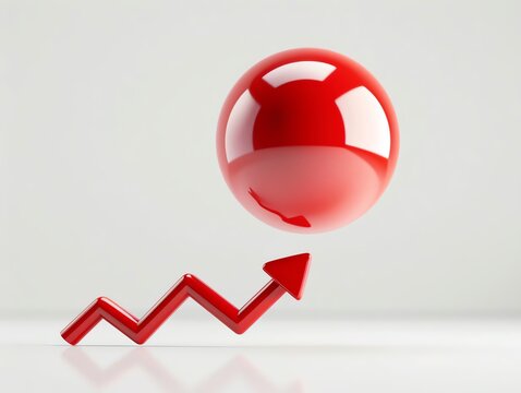 Bounce Rate Reduction  A bouncing ball with a decreasing arrow
