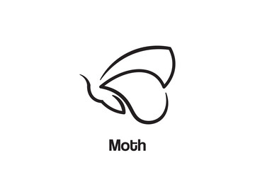 Moth butterfly logo design, moth butterfly silhouette design, minimalist moth icon