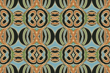 Ethnic ikat design Aztec tribal african art. Seamless pattern in tribal, folk embroidery, and Mexican style. Geometric ornament. Design for print fabric carpet