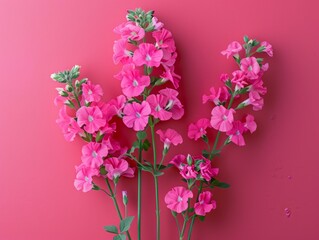 Vibrant Pink Flowers Against a Pink Background