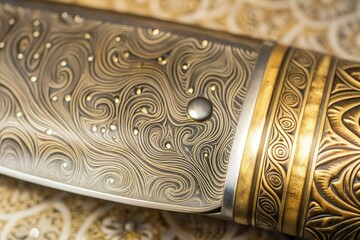 damascus steel blade wavy pattern closeup © Jason