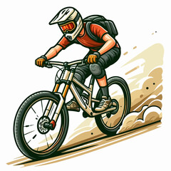 cool art illustration art design of downhill player