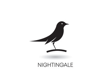 Obraz premium nightingale logo design, nightingale silhouette logo, nightingale icon.