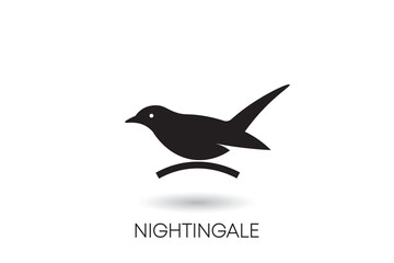nightingale logo design, nightingale silhouette logo, nightingale icon.