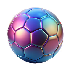 Fototapeta premium Detailed 3D plastic soccer ball icon with glossy finish and vibrant colors 