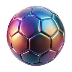 Detailed 3D plastic soccer ball icon with glossy finish and vibrant colors
