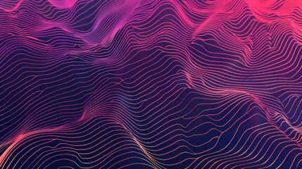 Abstract Wavy Lines in Pink and Yellow Hues