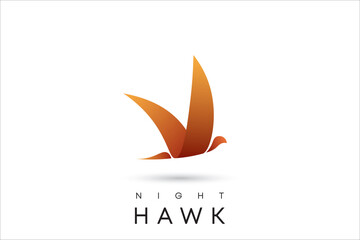 Nighthawk bird abstract logo, minimalist nighthawk logo, icon, symbol.