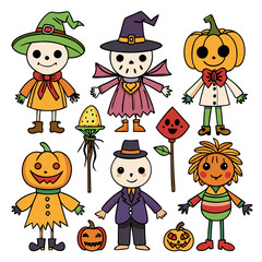 Halloween character costume Various ghosts are a set