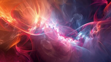Abstract fractal light background with swirling colorful patterns