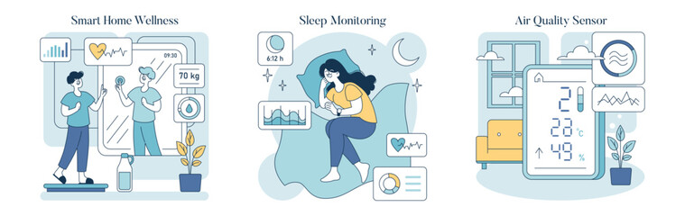 Wellness Technology. Flat Vector Illustration