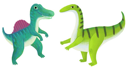 cartoon happy and funny colorful prehistoric dinosaur dino plateosaurus isolated illustration for children