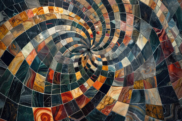 Colorful mosaic forming mesmerizing pattern