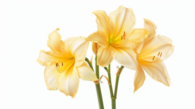 Hemerocallis citrina Baroni, Pure white background 
