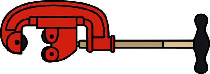 red steel pipe cutter illustration