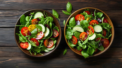 tomato and basil salad, healthy meal concept background, healthy eating habit, fresh vegetables in the wooden ball, ai generated