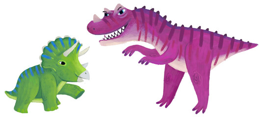 cartoon happy and funny colorful prehistoric dinosaur dino ceratosaurus isolated illustration for kids