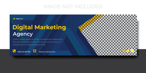 professional Digital marketing with Facebook cover and web banner template