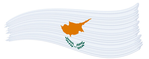 cyprus flag with paint strokes on transparent background