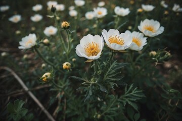 Obraz premium white and yellow flowers