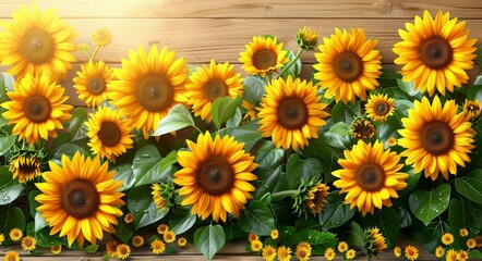 Fototapeta premium Bright Sunflowers in the Garden