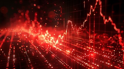 Obraz premium Abstract Red Stock Market Data