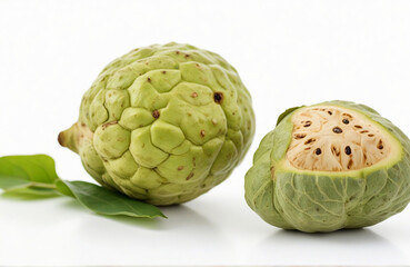 Obraz premium Cherimoya, herbal medicine isolated on white background