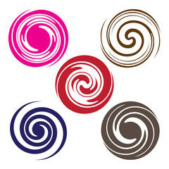 Set of abstract spirals, Hurricane logo symbol abstract icon vector illustration