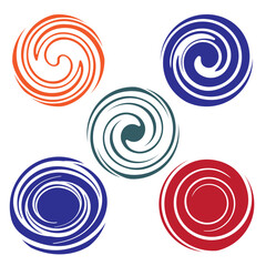 set of abstract design elements, logos, emblems, badges. Hurricane logo symbol abstract icon vector illustration