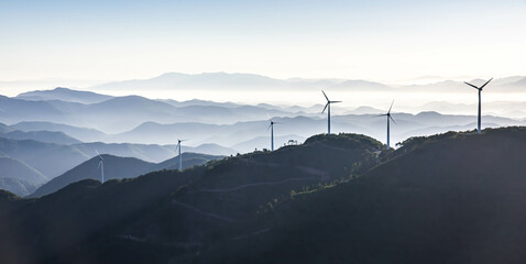 wind turbines in the mountains © Bae Myunggyu