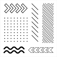 The image is a collage of various shapes and lines in black and white. The shapes include squares, triangles, and circles, while the lines are wavy and curved. Scene is abstract and artistic
