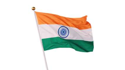 Happy Independence Day, Indian flag with transparent background, Generative ai.