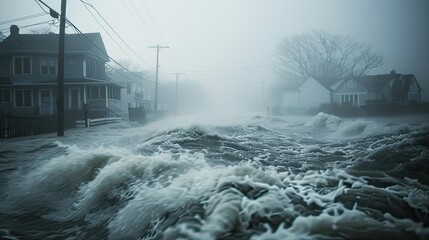 Climate crisis with extreme weather events, powerful storm imagery