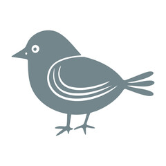 A gray bird with a simple, minimalist design